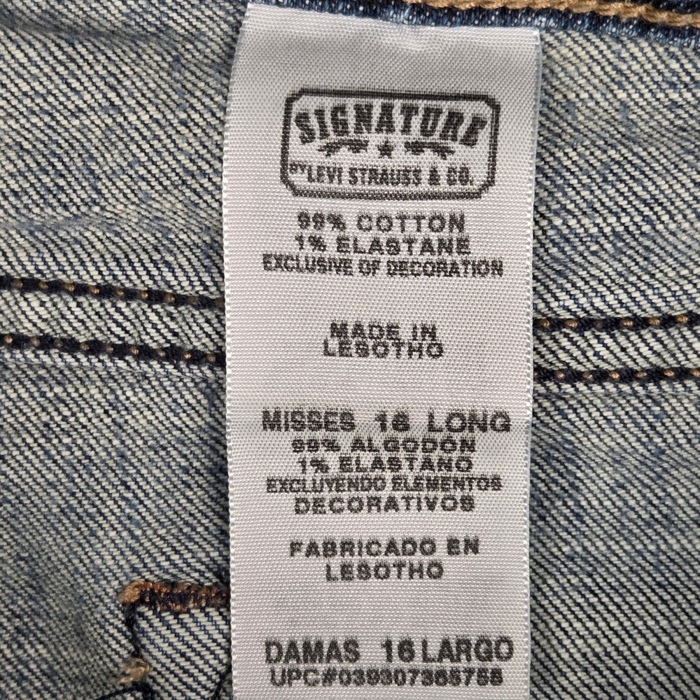 Signature by Levi Strauss Women 16 Long Low Rise Bootcut Jeans Medium Wash Blue - Picture 4 of 9